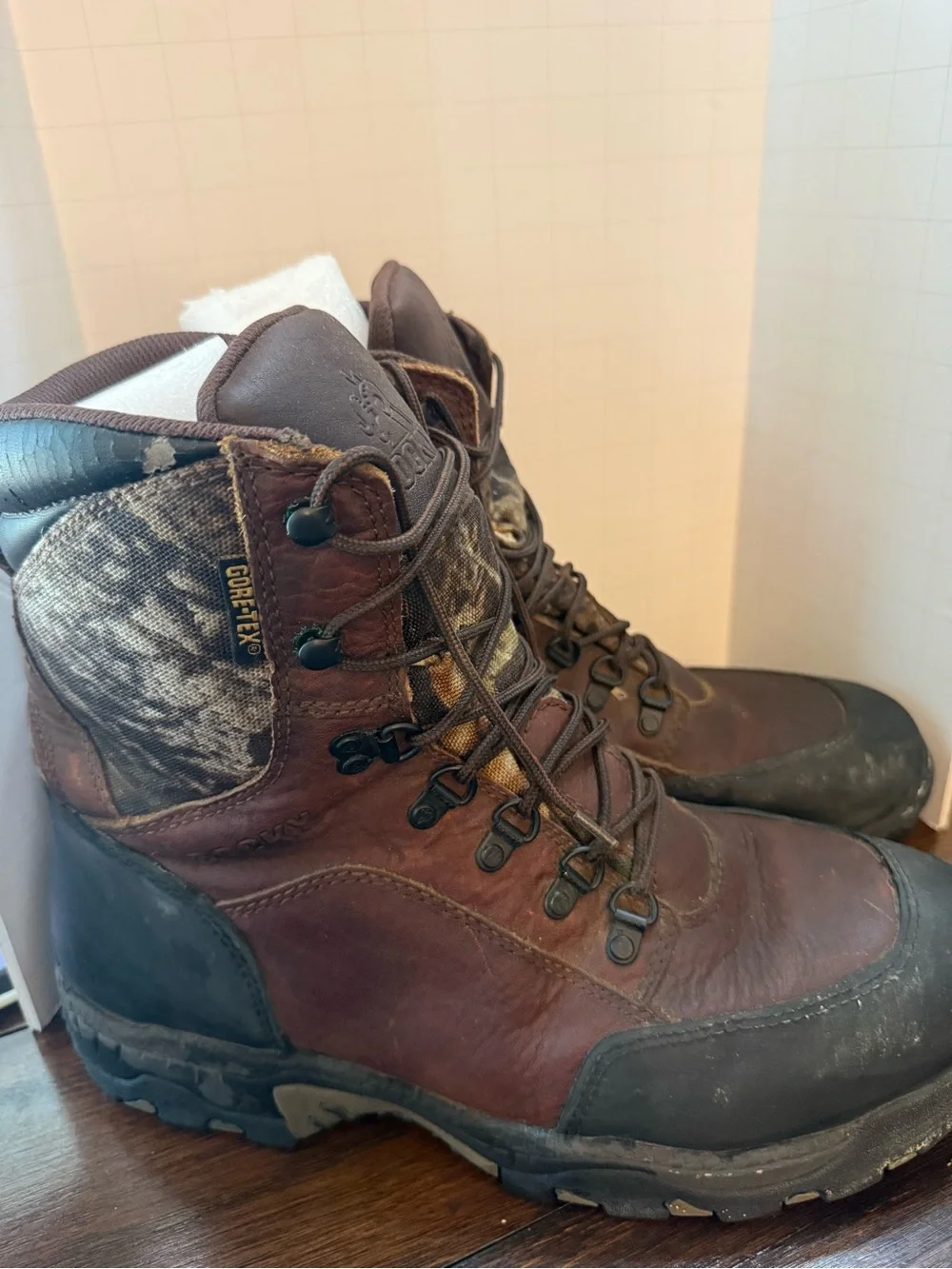 Rocky Sport Leather Camo Utility Men's Hunting Boots Size 12M #7382